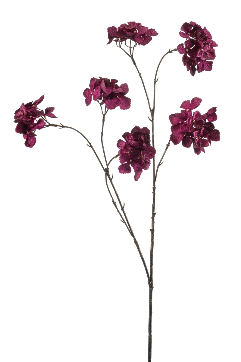 Hortensie künstlich 85 cm - 1 Zweig - Violett