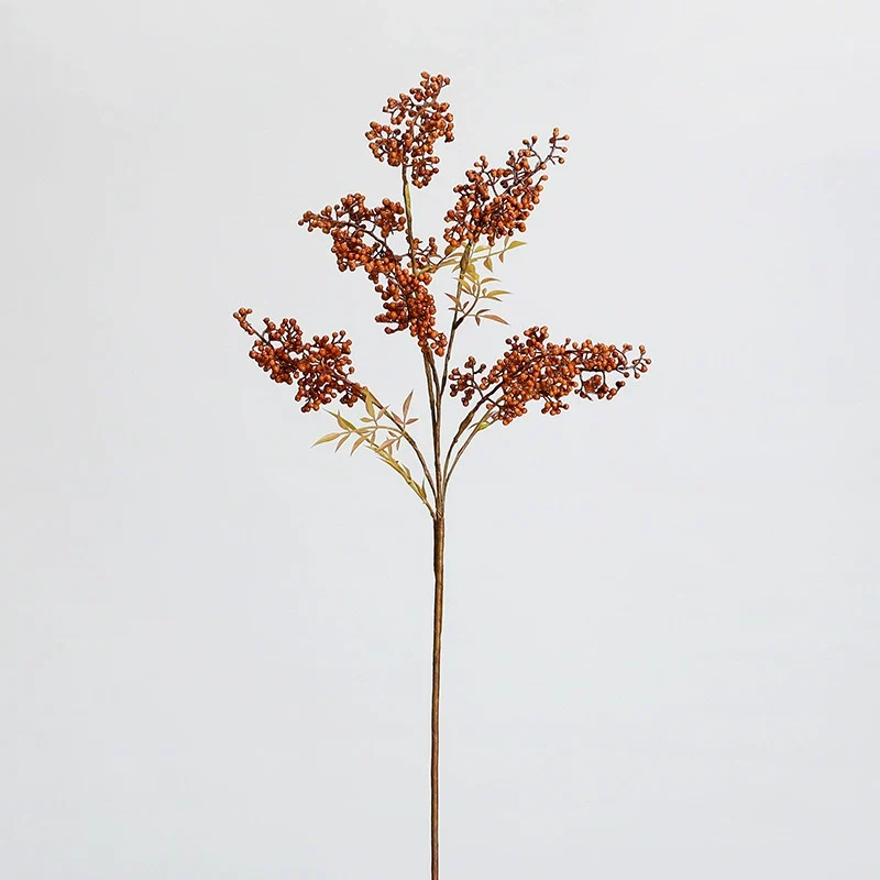 Künstliche Nandina-Blätter mit roten Beeren, 75 cm hoch, realistisch für Hochzeiten, Weihnachtsdekoration, Floristik, Innenraumgestaltung