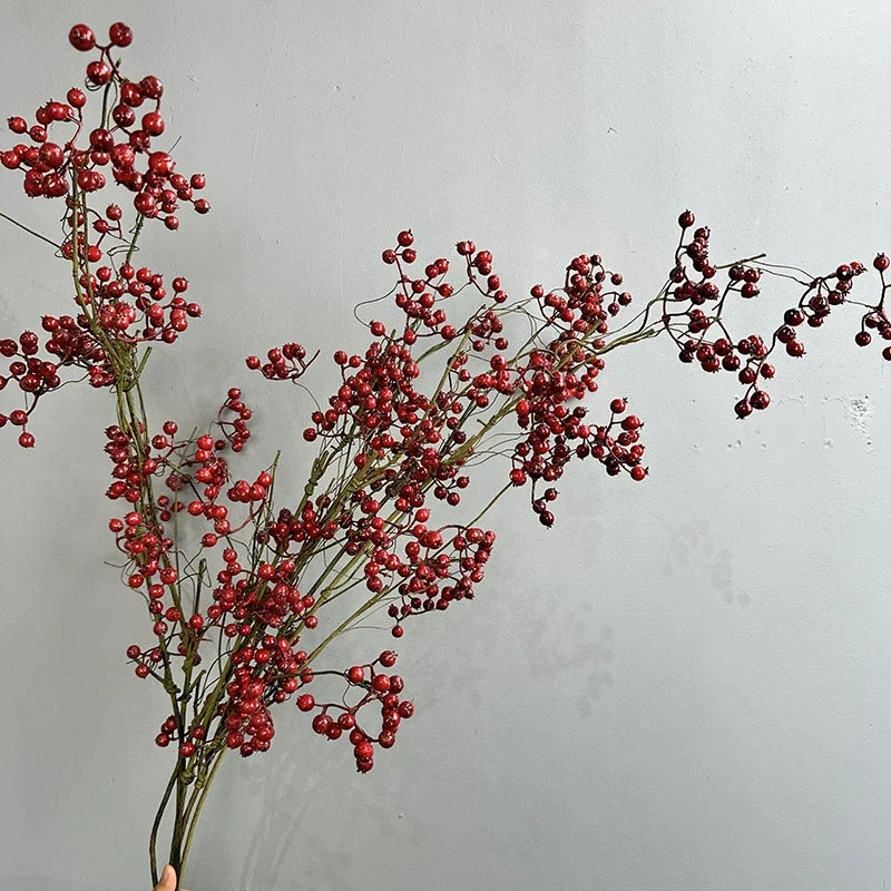 Künstliche Winterbeeren-Zweigdekoration, 110 cm, Real-Touch, für Hochzeiten, Floristik, Wohnaccessoires, Hotel-Dekoration