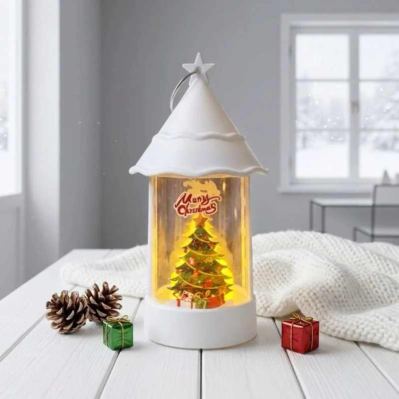 Weihnachtsdekoration Elektronische Kerze mit Weihnachtsbaum-Motiv, 15 cm hoch, LED-Windlicht für Tischdekoration, Party- und Festbeleuchtung, 6 Designs zur Auswahl