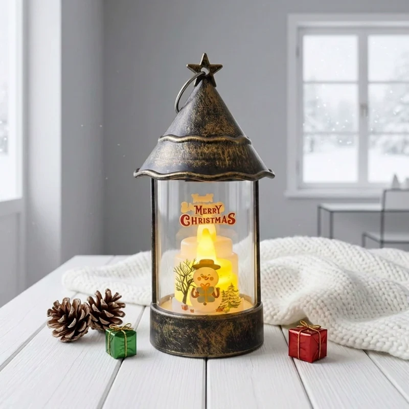 Weihnachtsdekoration Elektronische Kerze mit Weihnachtsbaum-Motiv, 15 cm hoch, LED-Windlicht für Tischdekoration, Party- und Festbeleuchtung, 6 Designs zur Auswahl