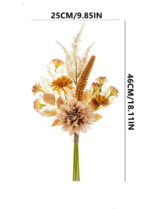 2 Kunstblumensträuße Dahlien Seide 46cm, Herbstdekoration, Hochzeitsevent, Wohnaccessoire, Innen- und Außenbereich