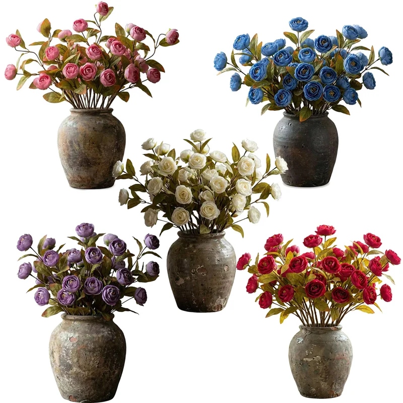 Künstliche Seidenrose 60 cm, realistische Dekoration für Hochzeit, Trauerfeier, Shop-Deko, Innenraum, ohne Vase