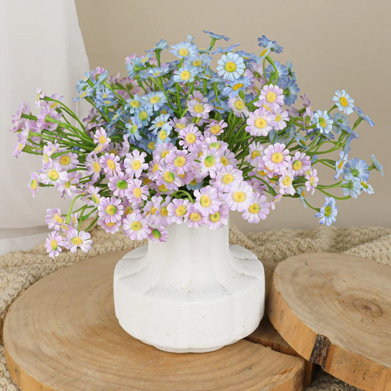 Künstliche Gänseblümchen Handstrauß, 27 cm, Real-Touch, Weiß, für Hochzeiten, Dekoration, Floristik, Innenbereich