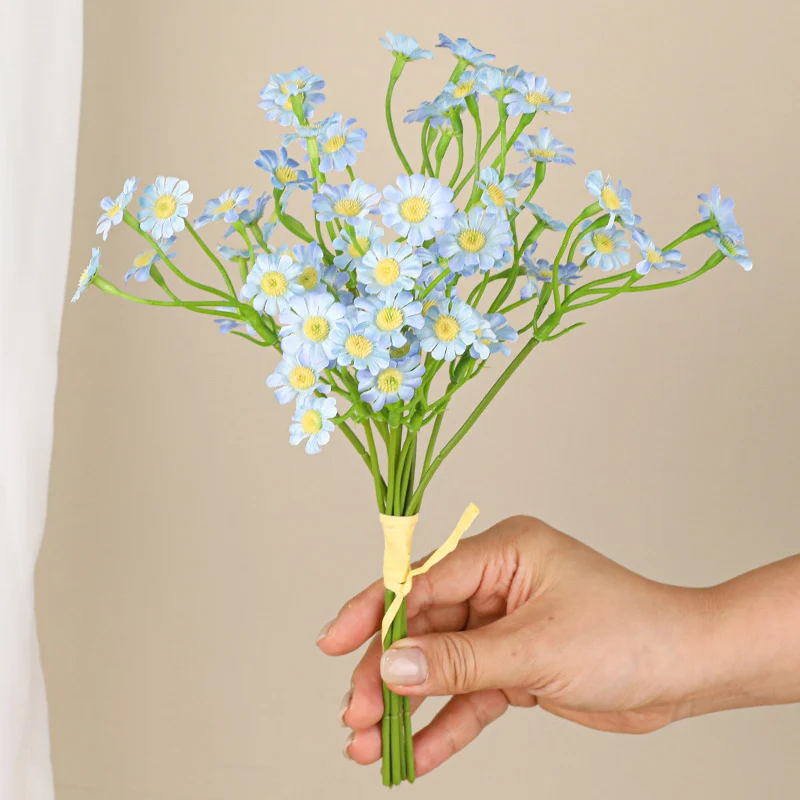 Künstliche Gänseblümchen Handstrauß, 27 cm, Real-Touch, Weiß, für Hochzeiten, Dekoration, Floristik, Innenbereich