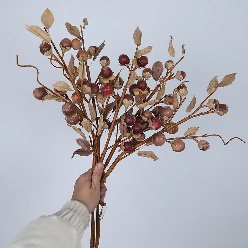 Künstliche Luohan Guo Früchte, 40 cm, Vintage-Dekoration, Real-Touch, für Hotel, Hochzeit, Event-Deko, 2 Stück