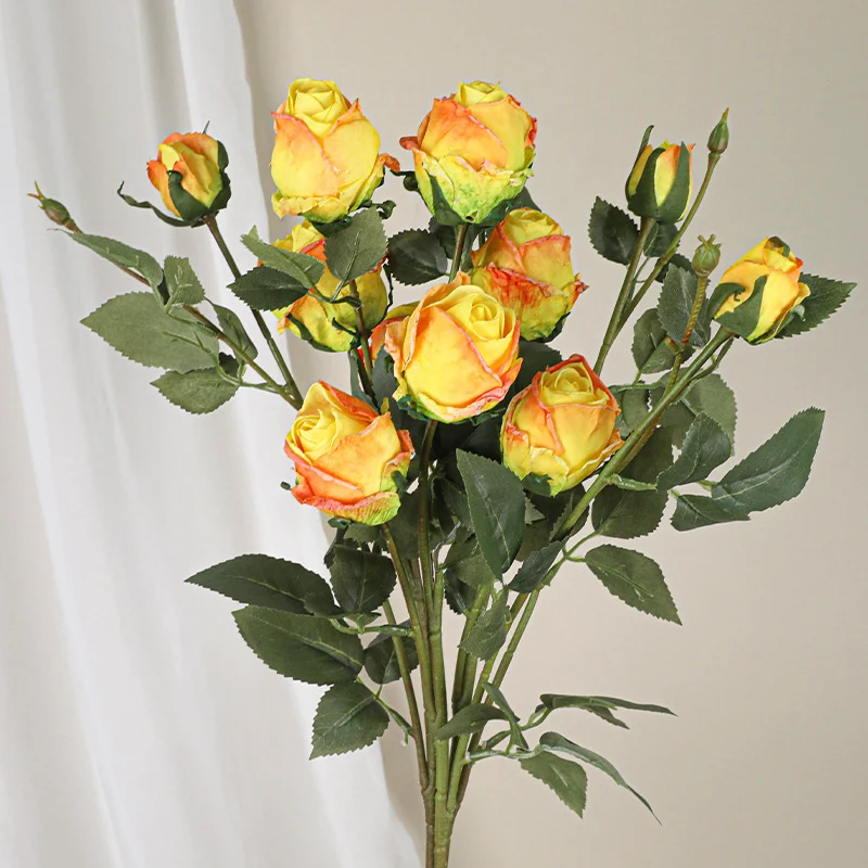 Künstliche Angola-Rosen, 26 cm, Seidenblumen, Vintage-Look, Real-Touch, für Hochzeiten, Home-Deko, Events, Floristik