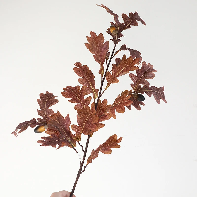 Künstliche Eichenlaubzweige 96 cm, realistische Herbstfarben, für Hochzeiten, Gartendeko, Outdoor-Dekoration, langlebig, UV-beständig