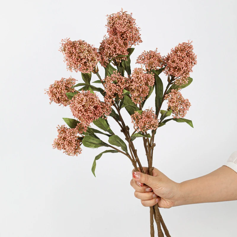 3-köpfige künstliche Dieffenbachie, 58 cm, hochwertige Kunstseide, realistisch für Hochzeiten, Dekoration, Events