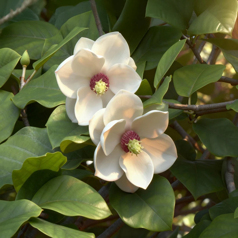 Magnolia sieboldii (Weiß-Rot) – 30 cm | Topf 12 cm