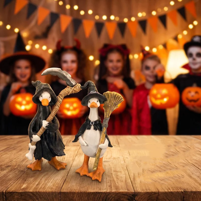 Halloween-Dekoration: Ente, Mumie, Kürbis, Schnitter, Hexe, Geist – 10 cm Tischdekoration aus Harz, für Party, Hochzeit, Geschäft, Grab