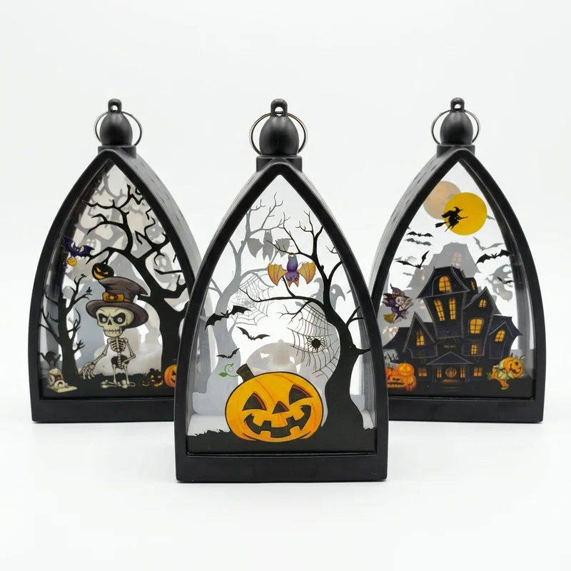 Halloween-Deko Kürbis, Geisterhaus, Skelett, 9,5 x 5 x 16 cm, realistische Kunststoff-Dekoration für Innen & Außen, Grusel-Deko für Partys, Geschäfte, Events