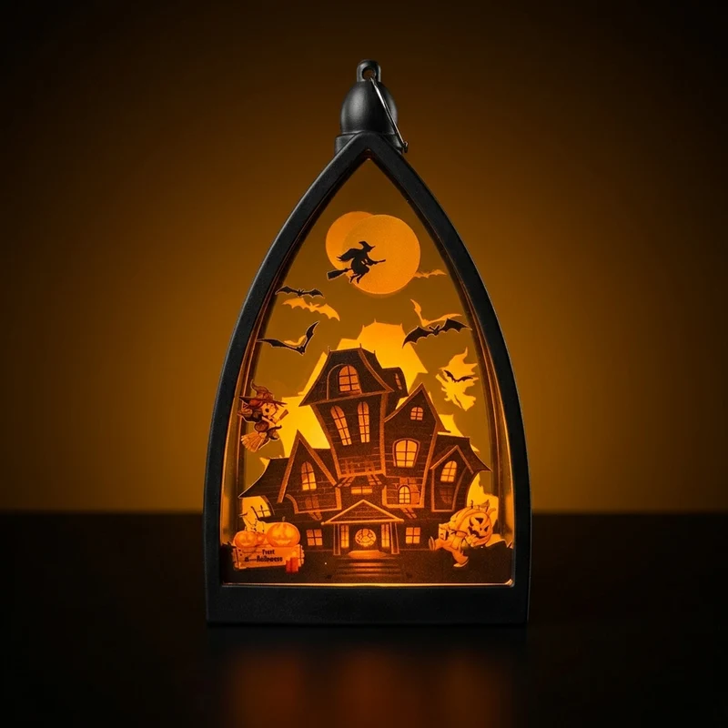 Halloween-Deko Kürbis, Geisterhaus, Skelett, 9,5 x 5 x 16 cm, realistische Kunststoff-Dekoration für Innen & Außen, Grusel-Deko für Partys, Geschäfte, Events