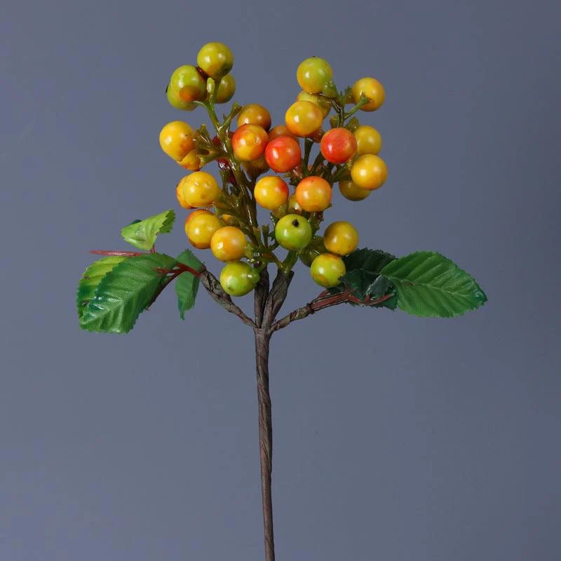 Künstliche Stechpalmenbeeren-Zweige | 28 cm | Schaumstoff | Weihnachts- & Herbstdeko | 6 Farben | Großhandel