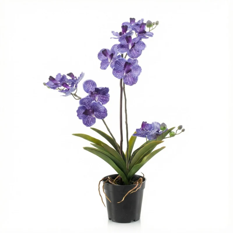 Künstliche Vanda Orchidee 60 cm lila im Topf