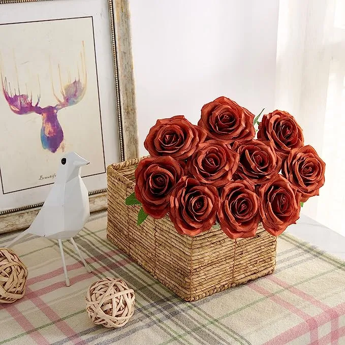 40 cm Künstliche Seidenrose | Silk Rose | Hochzeits- & Heimdekoration | 16 Farben