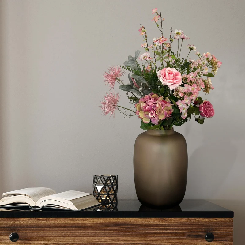 Künstlicher Blumenstrauß L, hübsches Rosa, 89 cm