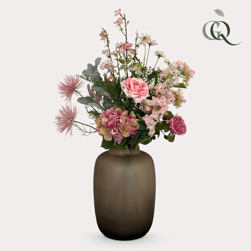 Künstlicher Blumenstrauß L, hübsches Rosa, 89 cm