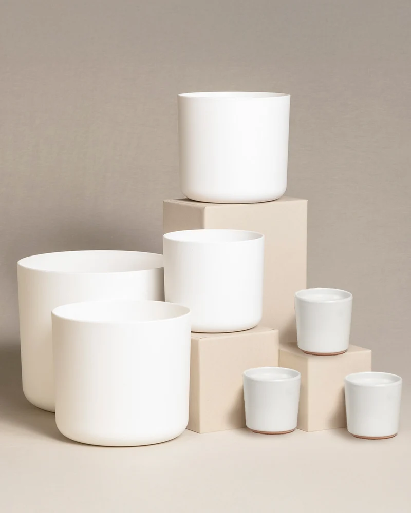 Kunststoff Topfset 'Lumi' (25, 18, 16, 14, 3 x 7)