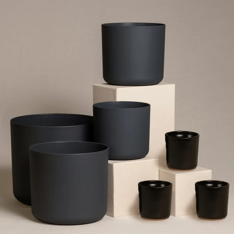 Kunststoff Topfset 'Lumi' (25, 18, 16, 14, 3 x 7)