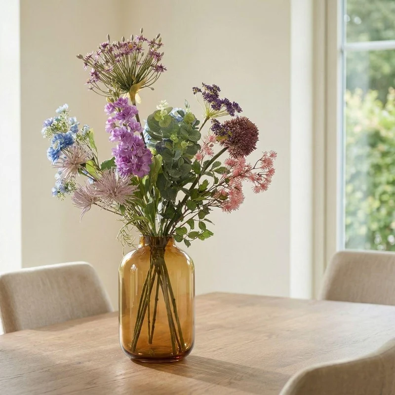Kunstblumenstrauß - Purple Bloom Deluxe - Real Touch - 10 Stiele - ↑ 90 cm