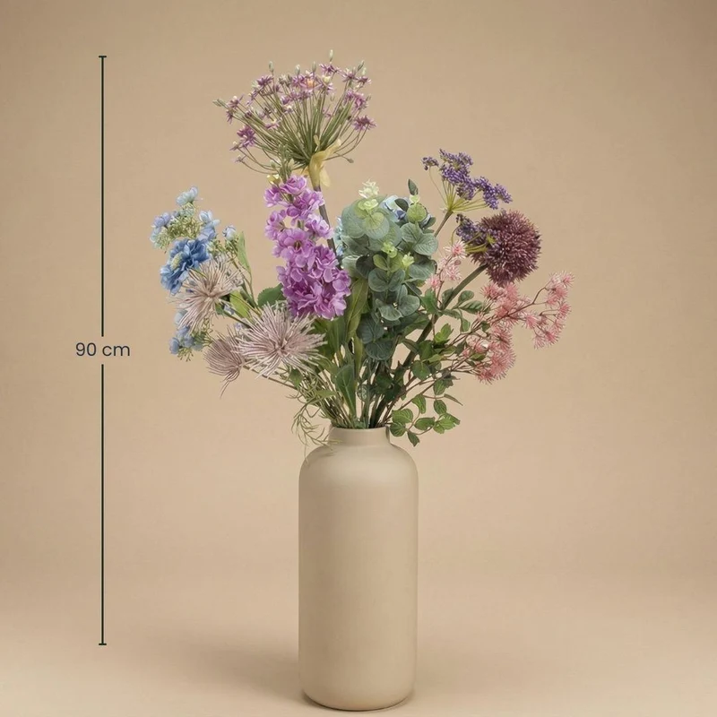 Kunstblumenstrauß - Purple Bloom Deluxe - Real Touch - 10 Stiele - ↑ 90 cm