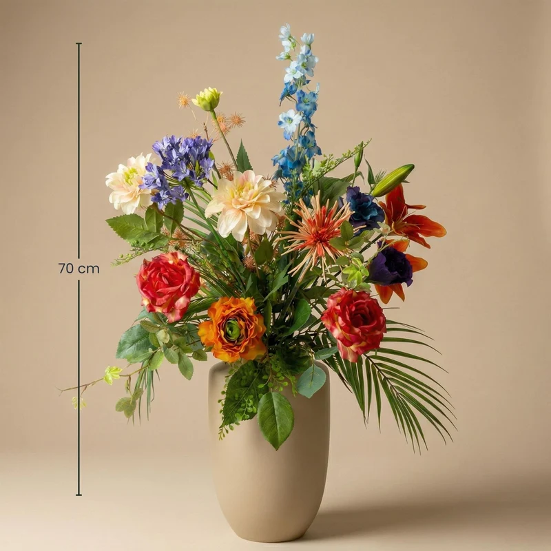 Künstlicher Blumenstrauß Colorful Bloom Deluxe Real Touch 70 cm 18 Stiele