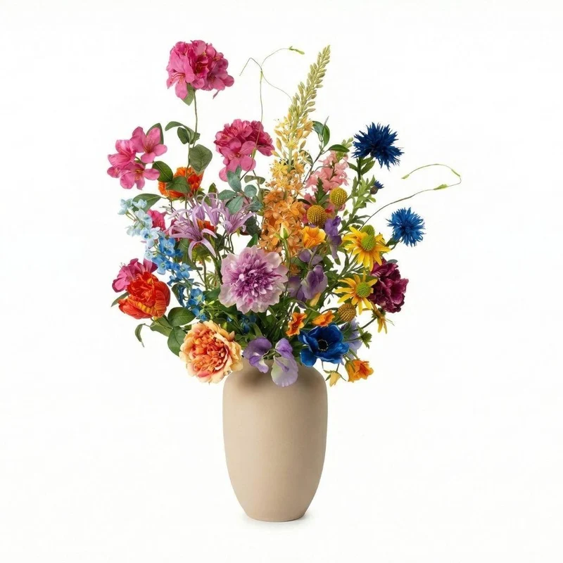 Kunstblumenstrauß - Summer Garden Deluxe - Real Touch - 19 Stiele - ↑ 100 cm