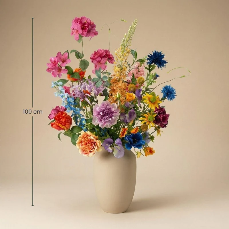 Kunstblumenstrauß - Summer Garden Deluxe - Real Touch - 19 Stiele - ↑ 100 cm