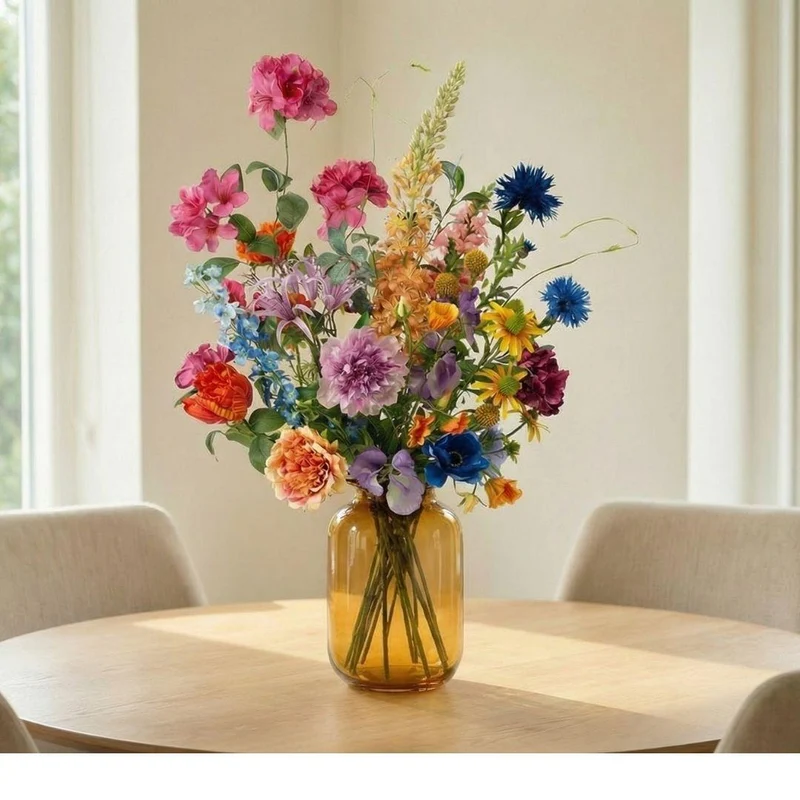 Kunstblumenstrauß - Summer Garden Deluxe - Real Touch - 19 Stiele - ↑ 100 cm
