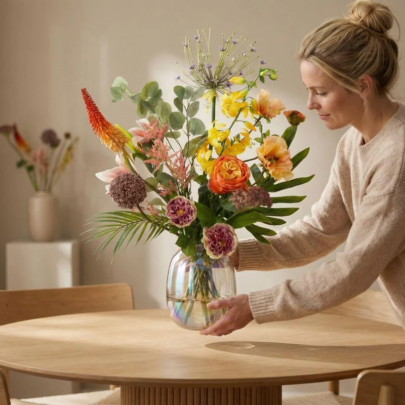 Kunstblumenstrauß - Tropical Chic Deluxe - Real Touch - 13 Stiele - ↑ 105 cm