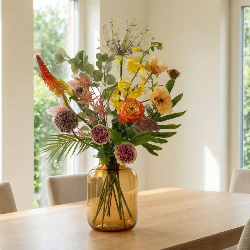 Kunstblumenstrauß - Tropical Chic Deluxe - Real Touch - 13 Stiele - ↑ 105 cm