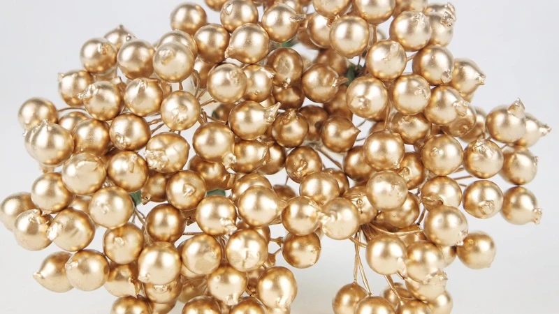 Berry cluster on stem - 1 Bund - Gold