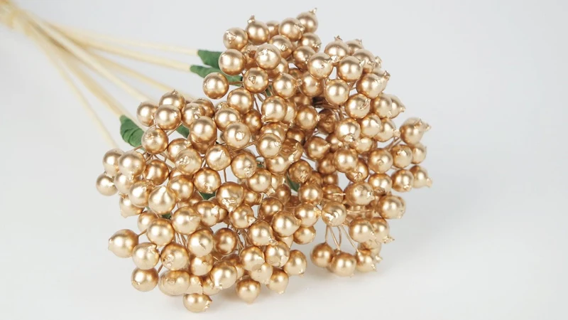 Berry cluster on stem - 1 Bund - Gold