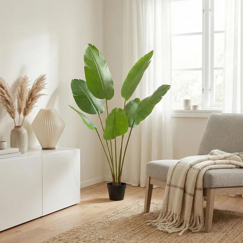 Kunstpflanze - Strelitzia Nicolai - Paradiesvogelblume in verschiedenen Größen 120-190