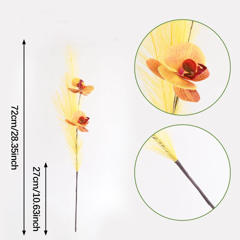 72cm Kunstseide Phalaenopsis Orchidee, 5 Stück, Real-Touch, Hochzeitsdekoration, Innendekor, Hotelgestaltung