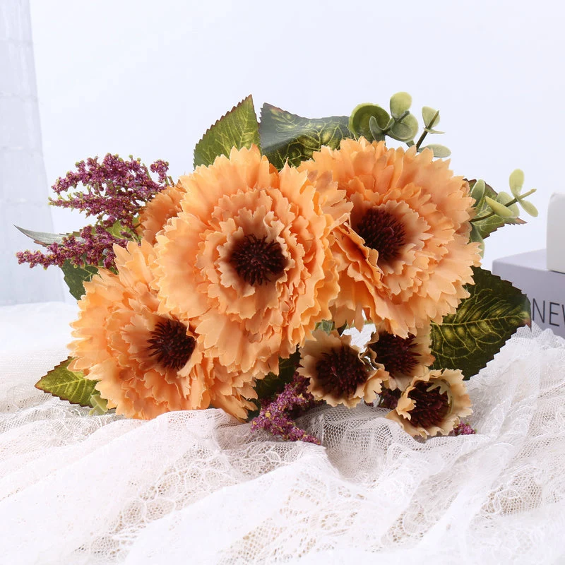 Künstliche Ballchrysantheme, 30 cm, Seidenblume, Hochzeitsdekoration, Wohnaccessoire, realistische Optik, für Vasen und Brautsträuße