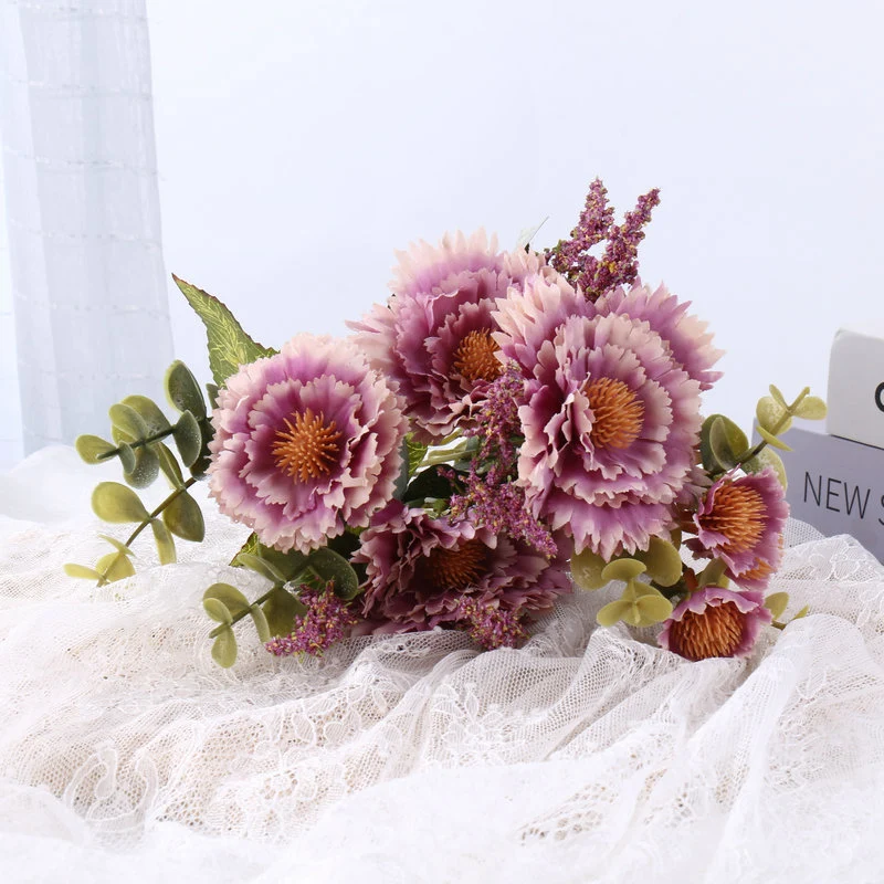 Künstliche Ballchrysantheme, 30 cm, Seidenblume, Hochzeitsdekoration, Wohnaccessoire, realistische Optik, für Vasen und Brautsträuße