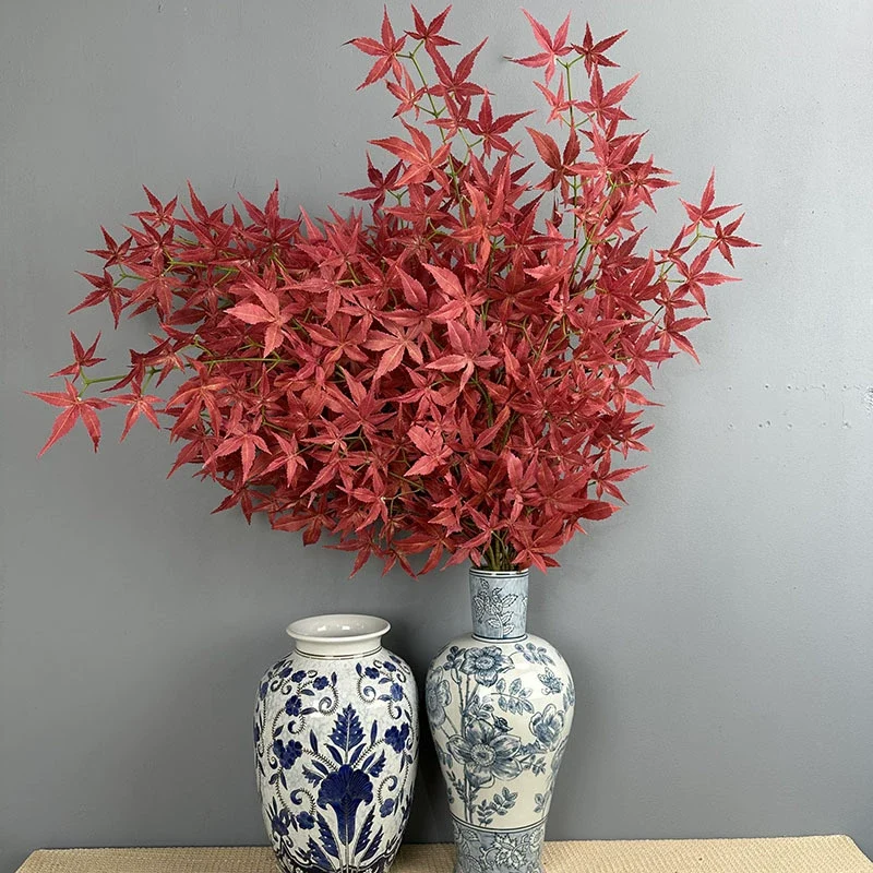 Künstliche Herbstblätter, 110 cm, realistische Farbvarianten, perfekt für Hochzeiten, Innendekoration, Cafés, Gräber