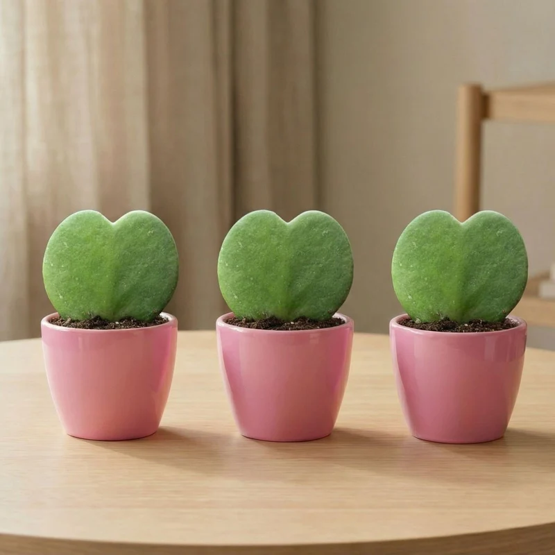 Sweetheart Pflanzenset (Hoya Kerrii) 3x Topf & Pflanze Rose