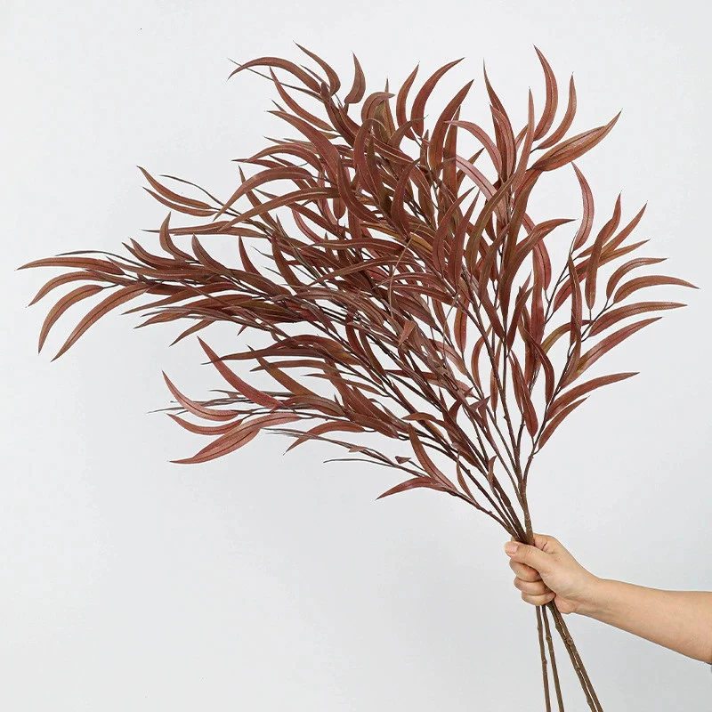 Künstliche Eukalyptusblätter, 110 cm lang, Kunststoff, realistisch für Hochzeiten, Wohnkultur, Geschäftsdékor, Brautstrauß, Floristik, saisonale Dekoration