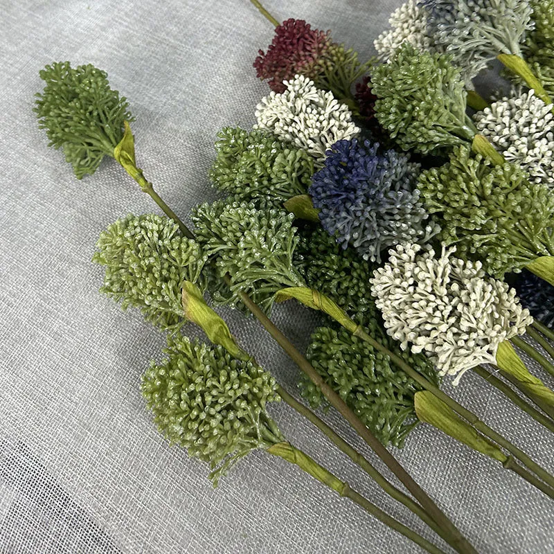 Künstlicher Allium Stiel 64 cm, Realistischer Zierlauch Dekozweig, Hochwertige Kunstblume für Vase, Hochzeit & Floristik, Langlebige Deko