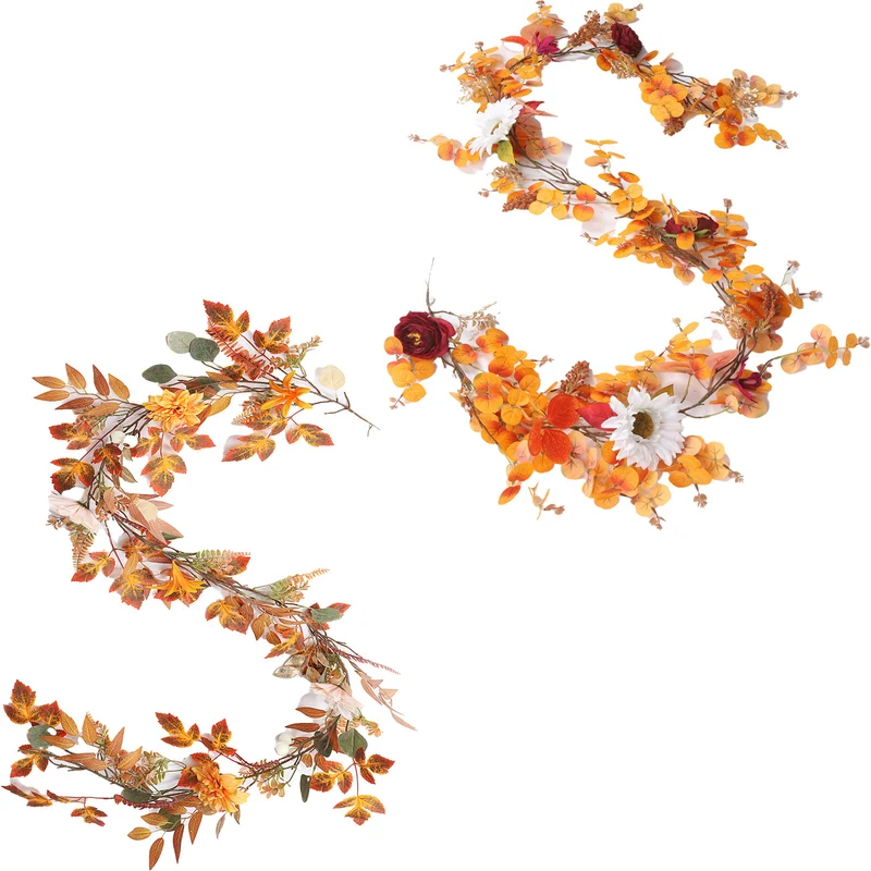 Ahorngirlande künstlich 200 cm, täuschend echte Herbstblätter-Ranke, langlebige Herbstdeko für Hochzeit, Event & Zuhause, warmes Herbstlaub