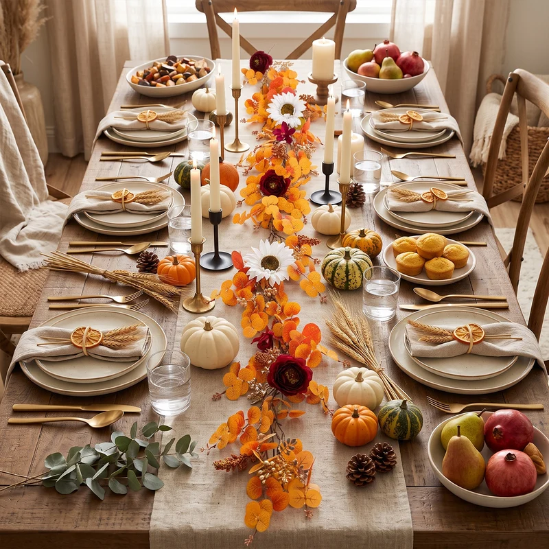 Ahorngirlande künstlich 200 cm, täuschend echte Herbstblätter-Ranke, langlebige Herbstdeko für Hochzeit, Event & Zuhause, warmes Herbstlaub