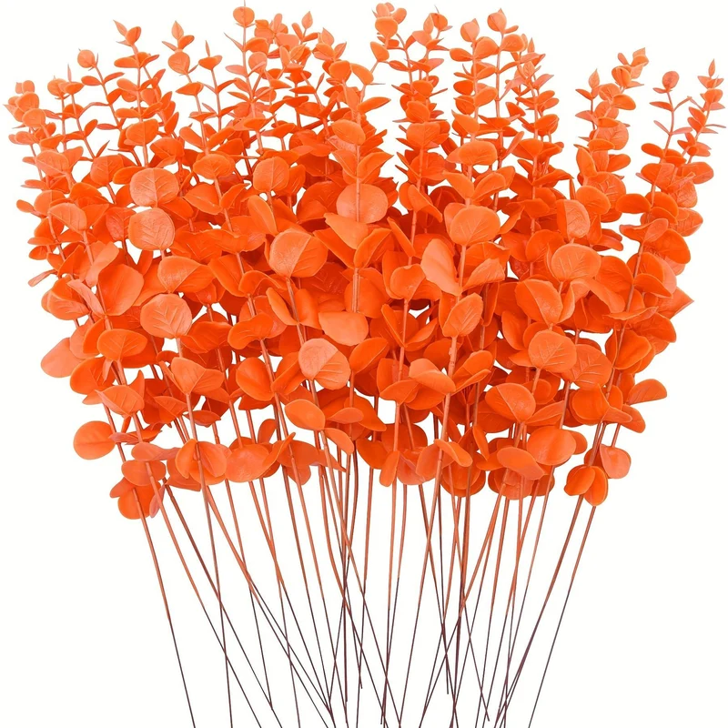 20x Eukalyptuszweig künstlich, 38 cm, Herbstlicher Silberdollar-Eukalyptus, Hochwertige Kunstpflanze für Floristik, Hochzeit & langlebige Dekoration