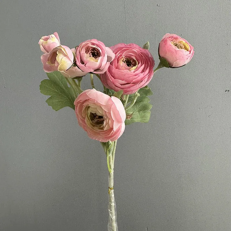 Künstliche 7-Kopf Camellia Blume, 47 cm, realistisch, in 8 Farben, ideal für Hochzeiten, Veranstaltungen, Café-Dekoration, langlebig, pflegeleicht
