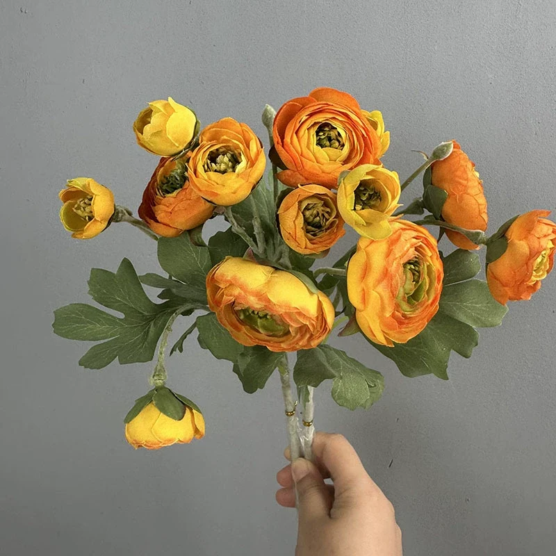 Künstliche 7-Kopf Camellia Blume, 47 cm, realistisch, in 8 Farben, ideal für Hochzeiten, Veranstaltungen, Café-Dekoration, langlebig, pflegeleicht