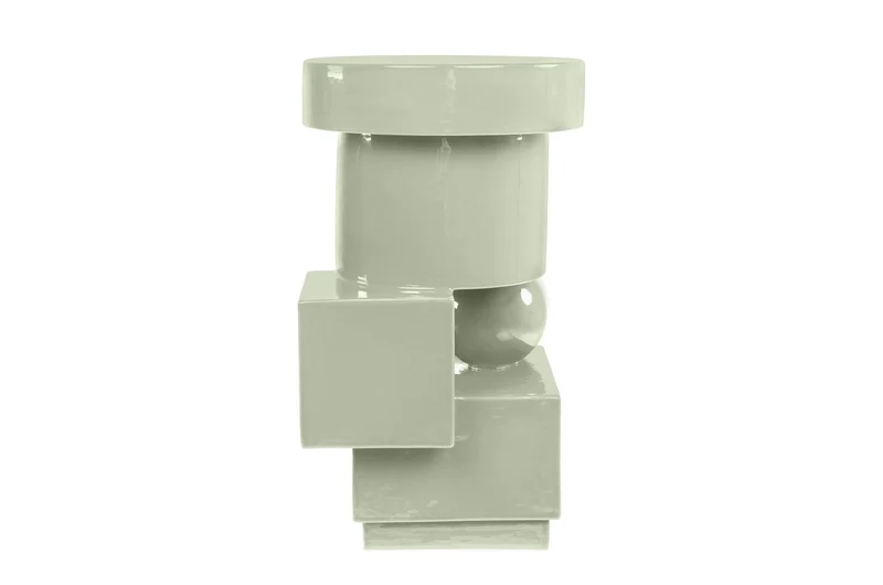 Casa Padrino Luxus Pflanzgefäß Grün 30,5 x 30 x H. 50 cm - Steingut Pflanzgefäß und Beistelltisch im Mint Green Finish - Luxus Deko Accessoires