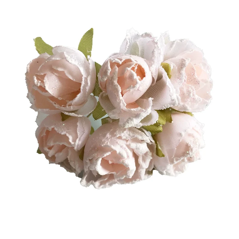 Einzelner Rosenkopf 7 cm aus Seidenstoff, Täuschend echte Kunstrose für DIY-Bastelprojekte, Hochzeitsfloristik, Gestecke und Dekoration