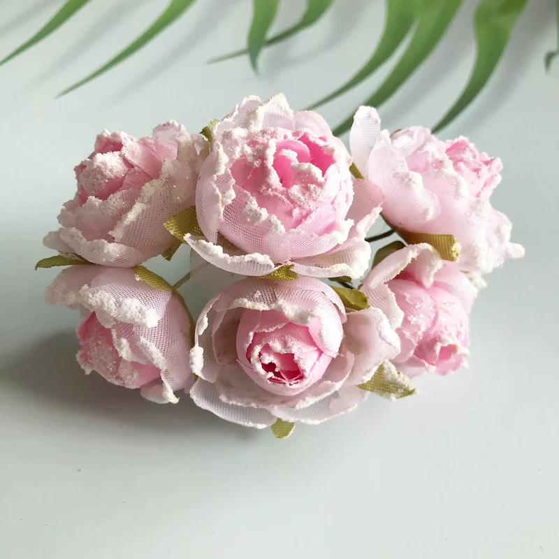 Einzelner Rosenkopf 7 cm aus Seidenstoff, Täuschend echte Kunstrose für DIY-Bastelprojekte, Hochzeitsfloristik, Gestecke und Dekoration